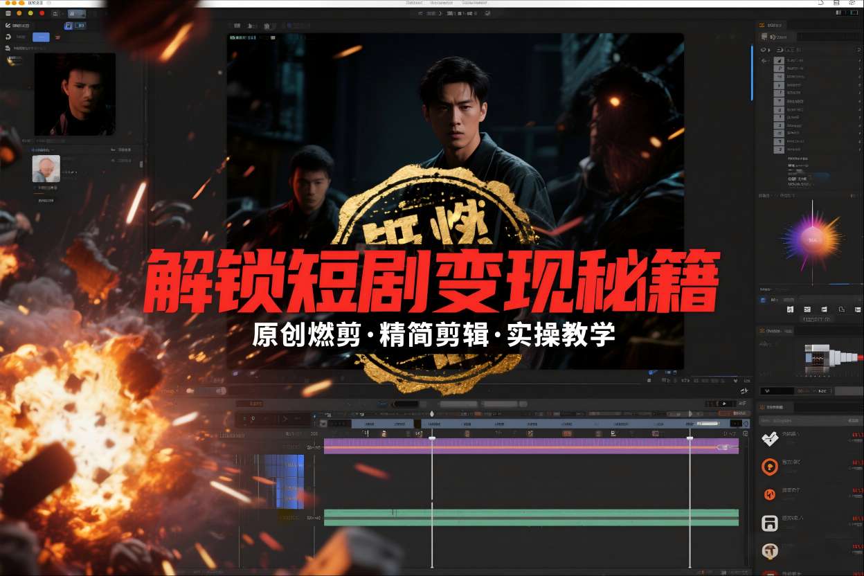 短剧拉新之原创燃剪精简剪辑实操课，解锁短剧变现秘籍-皮皮网创