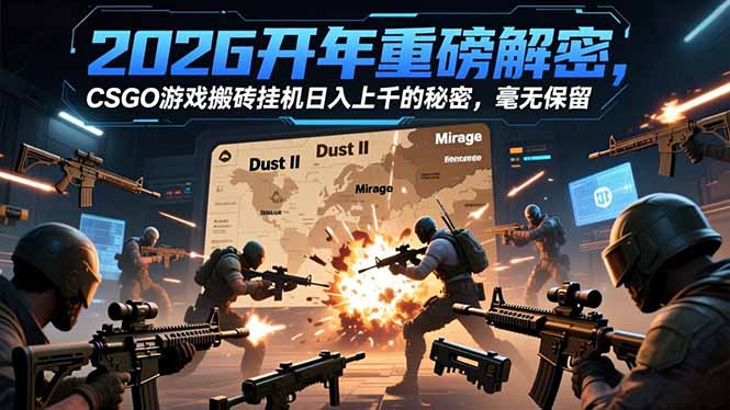 2026开年重磅解密，CSGO游戏搬砖挂机日入上千的秘密，毫无保留-皮皮网创