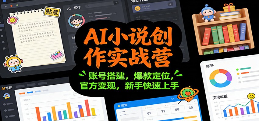 AI小说创作实战营：账号搭建，爆款定位，官方变现，新手快速上手-皮皮网创
