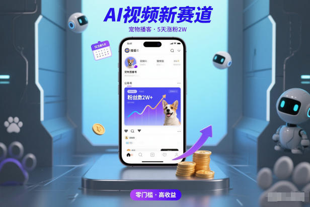 AI视频新赛道，宠物播客仅注册5天涨粉2W，收益非常可观-皮皮网创