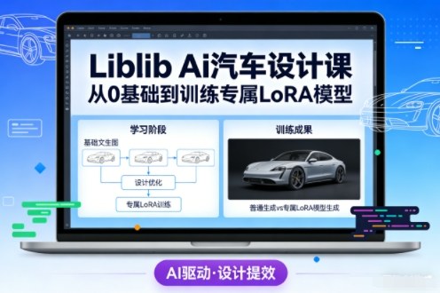 Liblib Ai汽车设计课，从0基础文生图，到教你训练专属设计和风格LoRA模型-皮皮网创