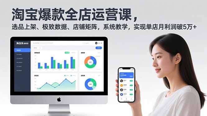 淘宝爆款全店运营课2.0，选品上架、极致数据、店铺矩阵，系统教学，实现单店月利润破5万+-皮皮网创