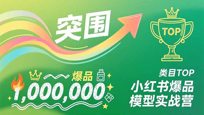 小红书爆品模型实战营，从新品突围到成为类目TOP，可复制路径，打造多个营收百万级爆品-皮皮网创