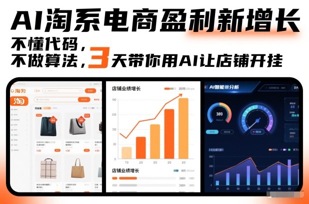 AI淘系电商盈利新增长，不懂代码，不做算法，3天带你用AI让店铺开挂-皮皮网创
