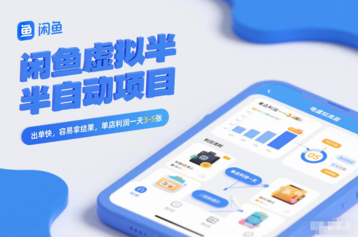 闲鱼虚拟半自动项目，出单快，容易拿结果，单店利润一天3-5张-皮皮网创