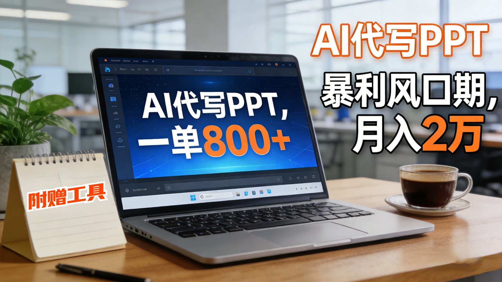 AI 代写做 PPT!一单狂赚 800+,风口期月入 2 万(工具 + 提示词直接送)-皮皮网创