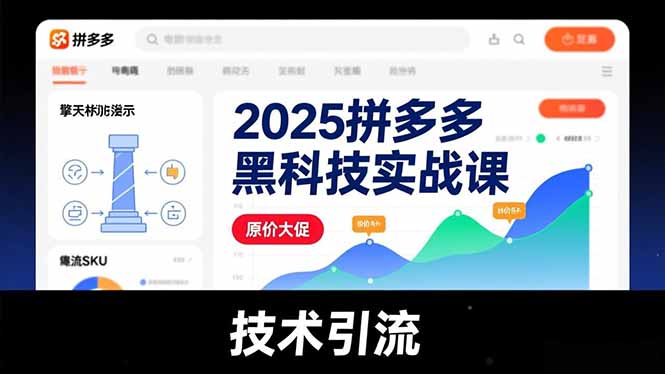 2025拼多多黑科技实战课，擎天柱玩法、爆流SKU、原价大促，技术引流，单店日销轻松破千单-皮皮网创