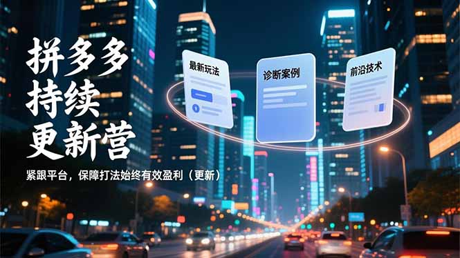 拼多多持续更新营，最新玩法、诊断案例、前沿技术，紧跟平台，保障打法始终有效盈利(更新-皮皮网创