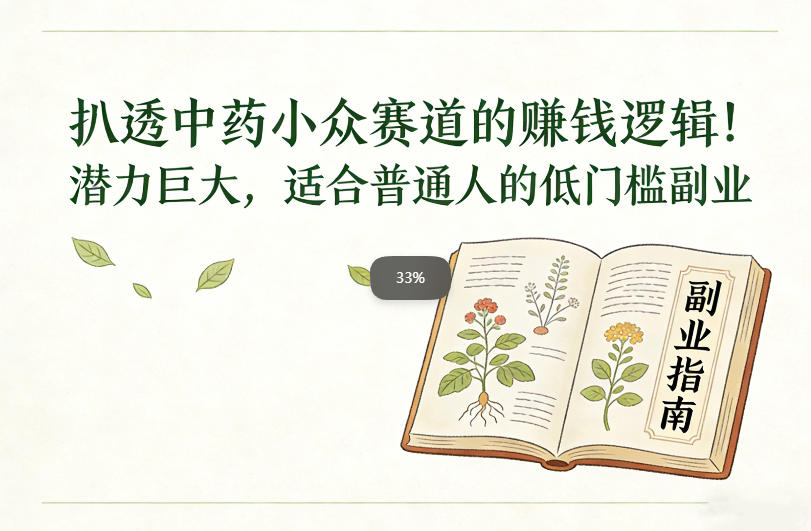 扒透中药小众赛道的賺米逻辑，潜力巨大，适合普通人的低门槛副业-皮皮网创