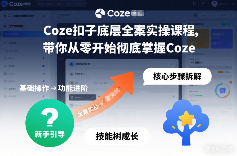 Coze扣子底层全案实操课程，带你从零开始彻底掌握Coze-皮皮网创