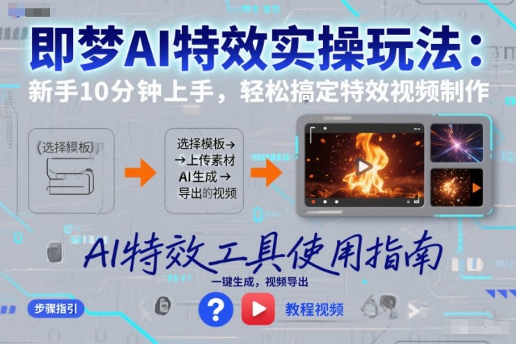 即梦AI特效实操玩法：新手10分钟上手，轻松搞定特效视频制作-皮皮网创