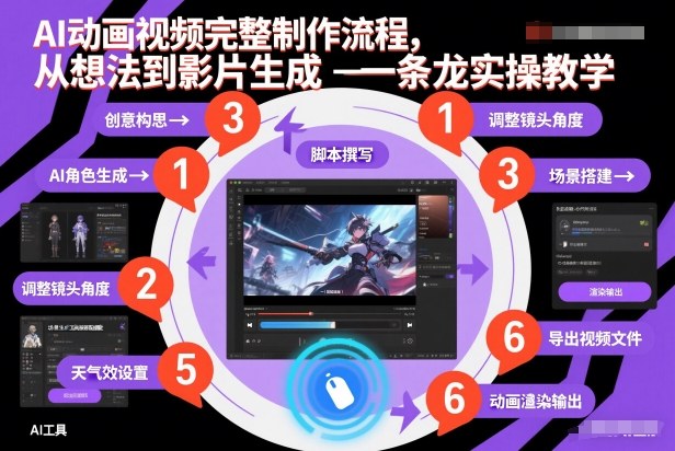 AI动画视频完整制作流程，从想法到影片生成一条龙实操教学-皮皮网创