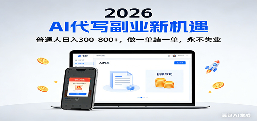 2026 副业首选！AI 代写日入 300-800，普通人0门槛，做一单结一单！-皮皮网创