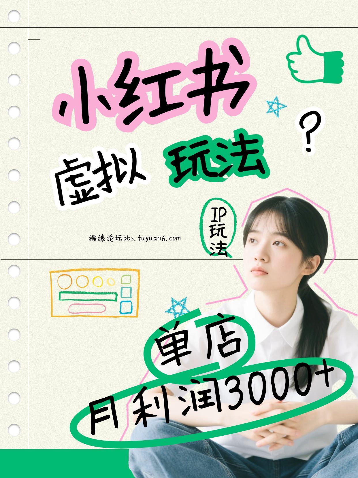小红书虚拟玩法(铺货流和单品玩法)，单店月利润3000+，IP打法+原创商品(0违规)-皮皮网创