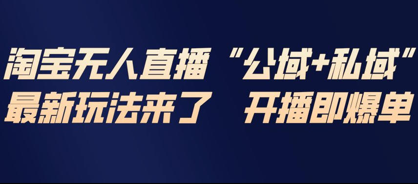 淘宝无人直播完整教程，公试+私域，最新玩法来了，开播即爆单-皮皮网创