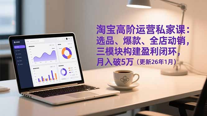 淘宝高阶运营私家课：选品、爆款、全店动销，三模块构建盈利闭环，月入破5万(更新26年1月-皮皮网创