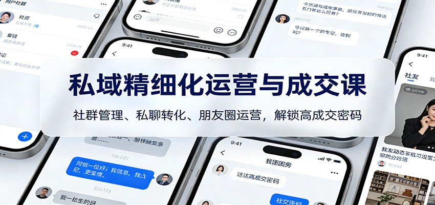 私域精细化运营与成交课：社群管理、私聊转化、朋友圈运营，解锁高成交密码-皮皮网创