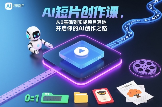 AI短片创作课，从0基础到实战项目落地，开启你的AI创作之路-皮皮网创