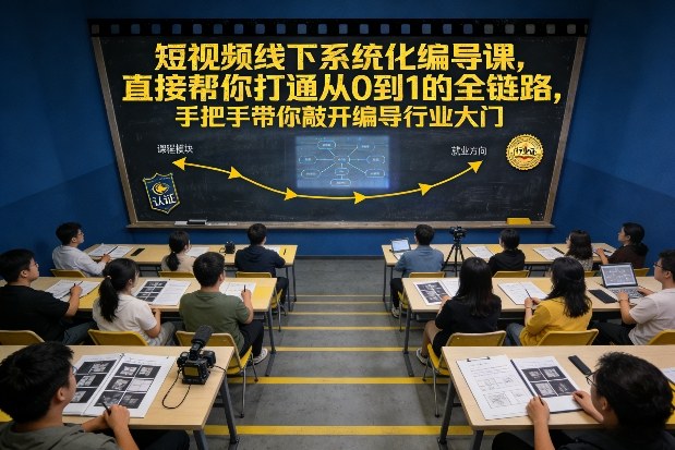 短视频线下系统化编导课,直接帮你打通从0到1的全链路,手把手带你敲开编导行业大门-皮皮网创