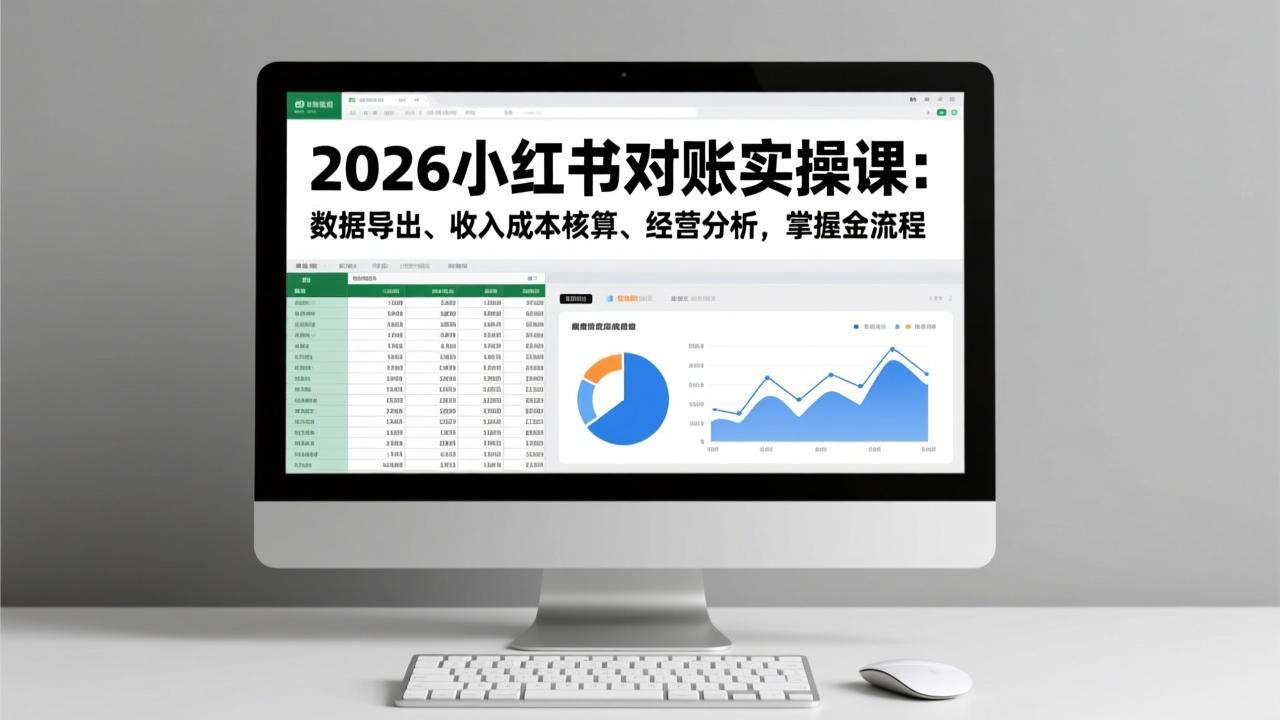 2026小红书对账实操课：数据导出、收入成本核算、经营分析，掌握全流程-皮皮网创