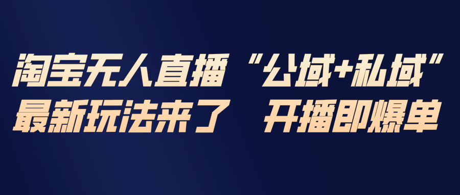 淘宝无人直播最新玩法，包含私域和公域两种玩法-皮皮网创