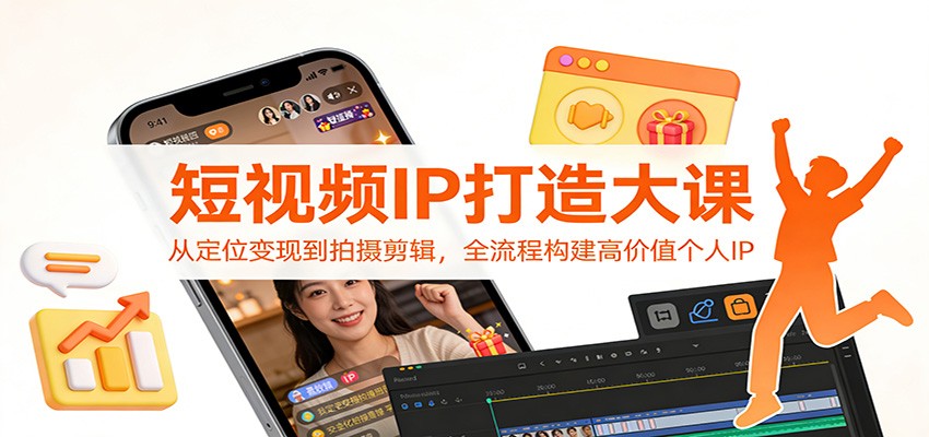 短视频IP打造大课：从定位变现到拍摄剪辑，全流程构建高价值个人IP-皮皮网创