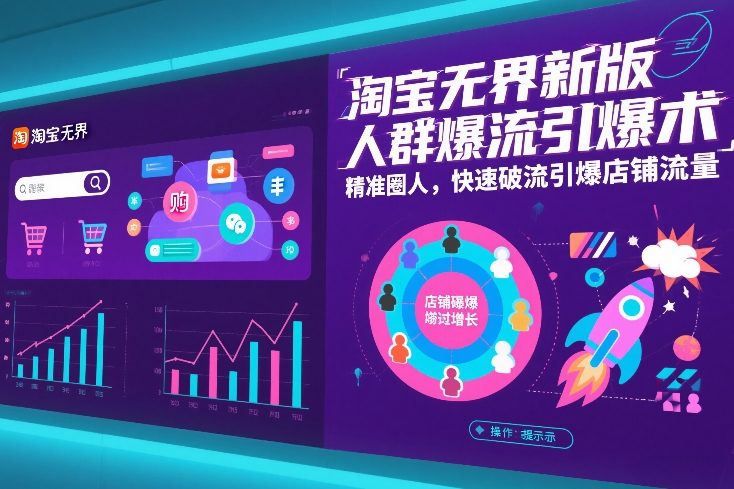淘宝无界新版人群爆流引爆术，精准圈人，快速破流引爆店铺流量-皮皮网创