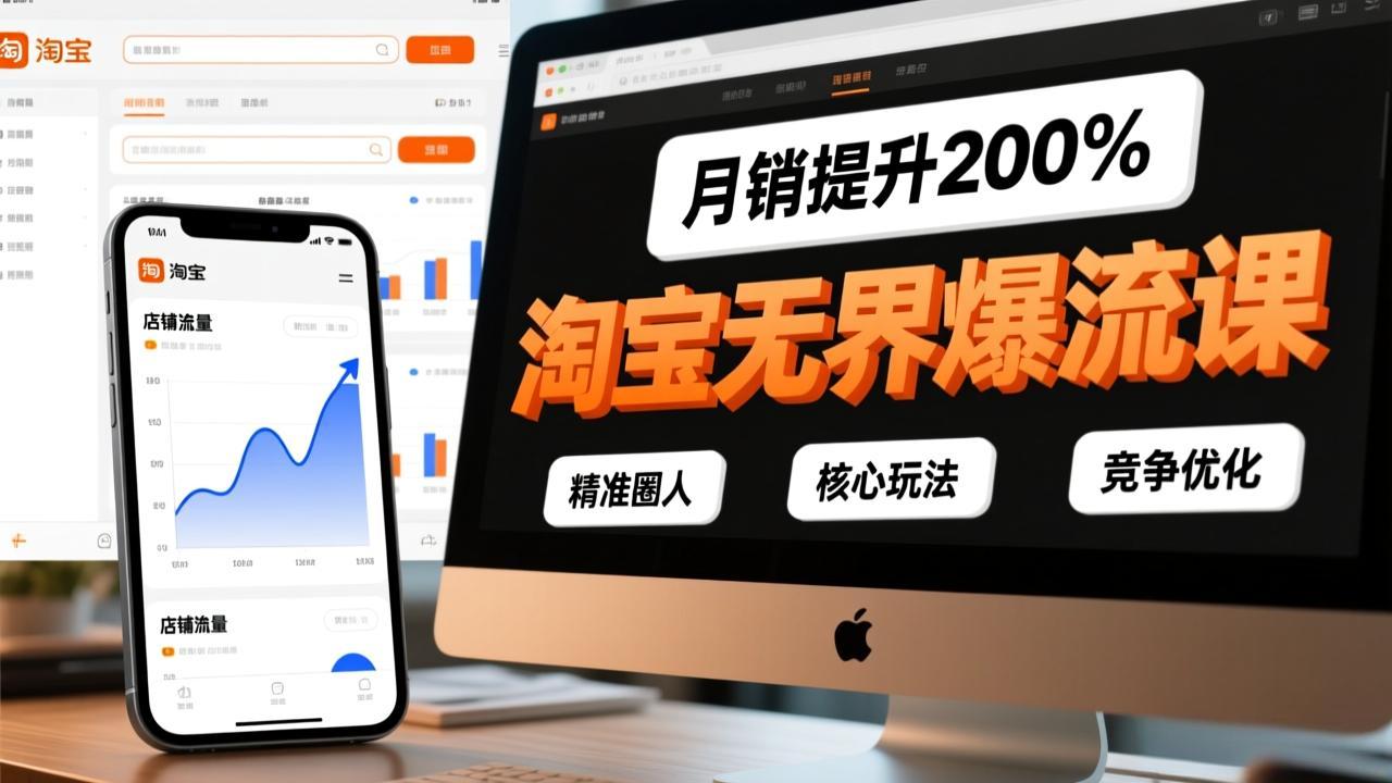 淘宝无界爆流课，精准圈人、核心玩法、竞争优化，快速引爆店铺流量，月销提升200%-皮皮网创