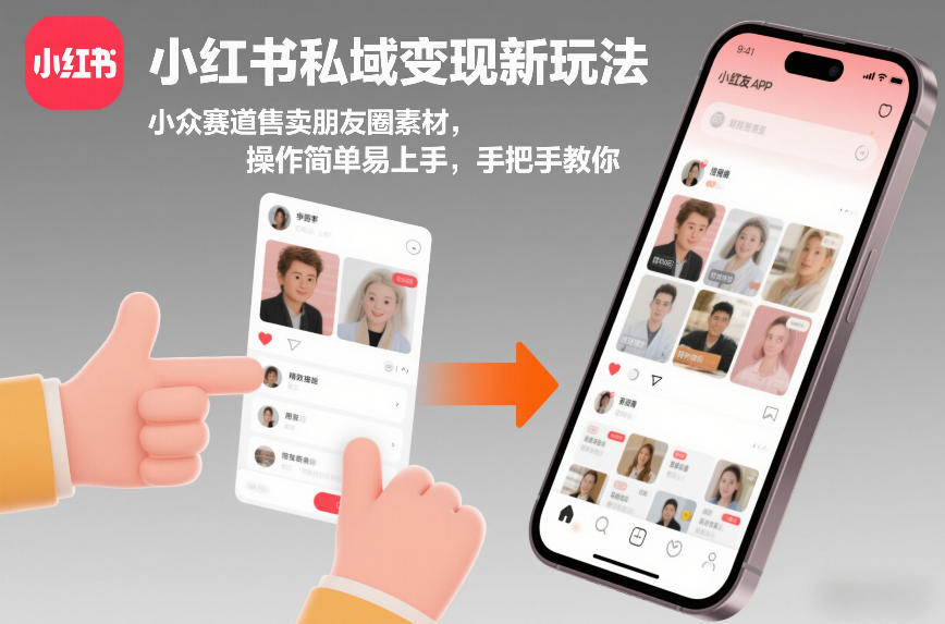 小红书私域变现新玩法，小众赛道售卖朋友圈素材，操作简单易上手，手把手教你-皮皮网创