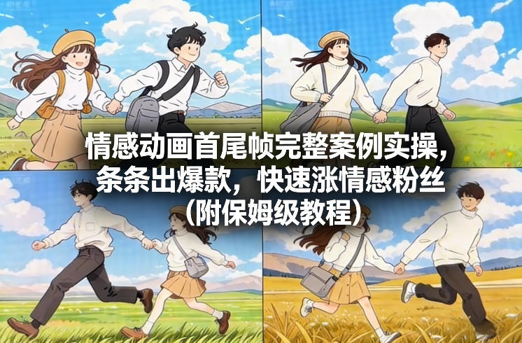情感动画首尾帧完整案例实操，条条出爆款，快速涨情感粉丝(附保姆级教程)-皮皮网创