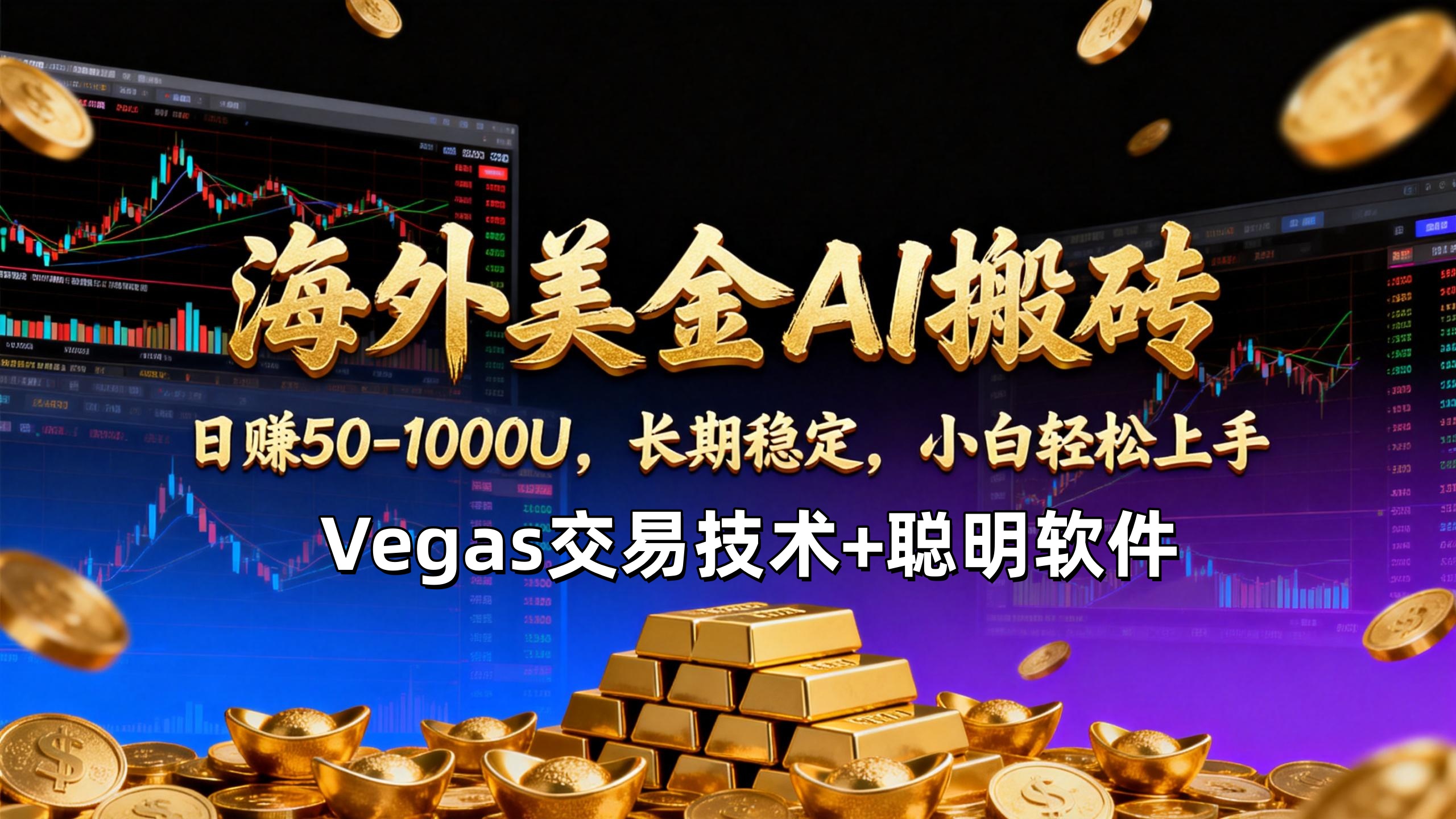 【海外美金AI搬砖】Vegas交易技术+聪明软件，日赚50-1000U，长期稳定，小白轻松上手。-皮皮网创