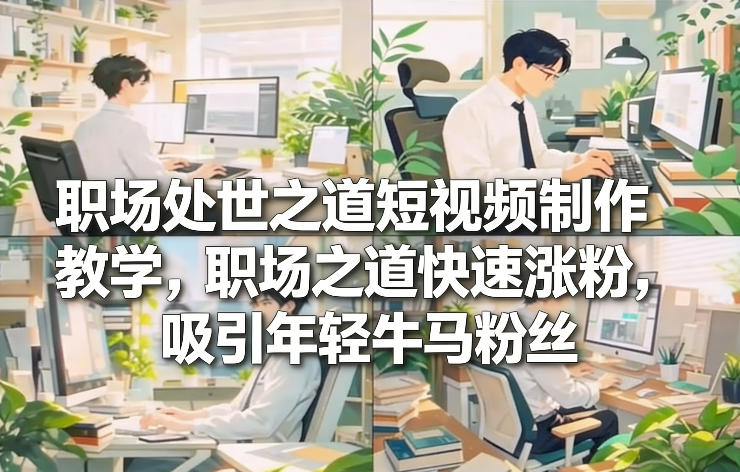 职场处世之道短视频制作教学，职场之道快速涨粉，吸引年轻牛马粉丝-皮皮网创