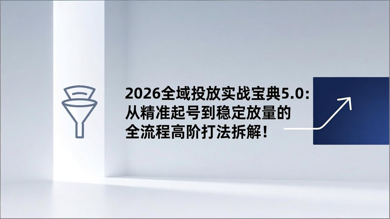 2026全域投放实战宝典5.0：从精准起号到稳定放量的全流程高阶打法拆解！-皮皮网创