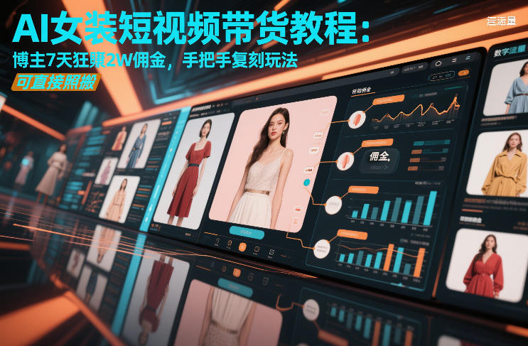 AI女装短视频带货教程：博主7天狂賺2W佣金，手把手复刻玩法，可直接照搬-皮皮网创