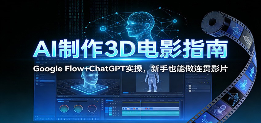 AI制作3D电影指南：Google Flow+ChatGPT实操，新手也能做连贯影片-皮皮网创
