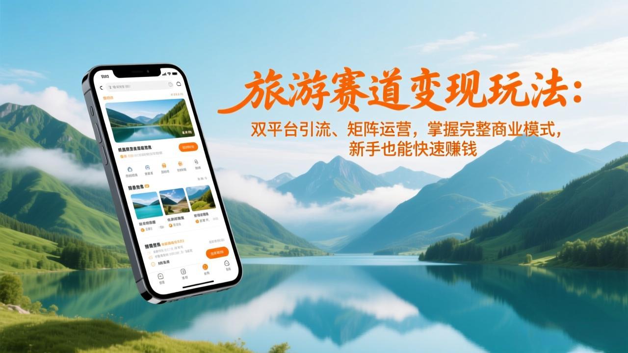旅游赛道变现玩法：双平台引流、矩阵运营，掌握完整商业模式，新手也能快速赚钱-皮皮网创