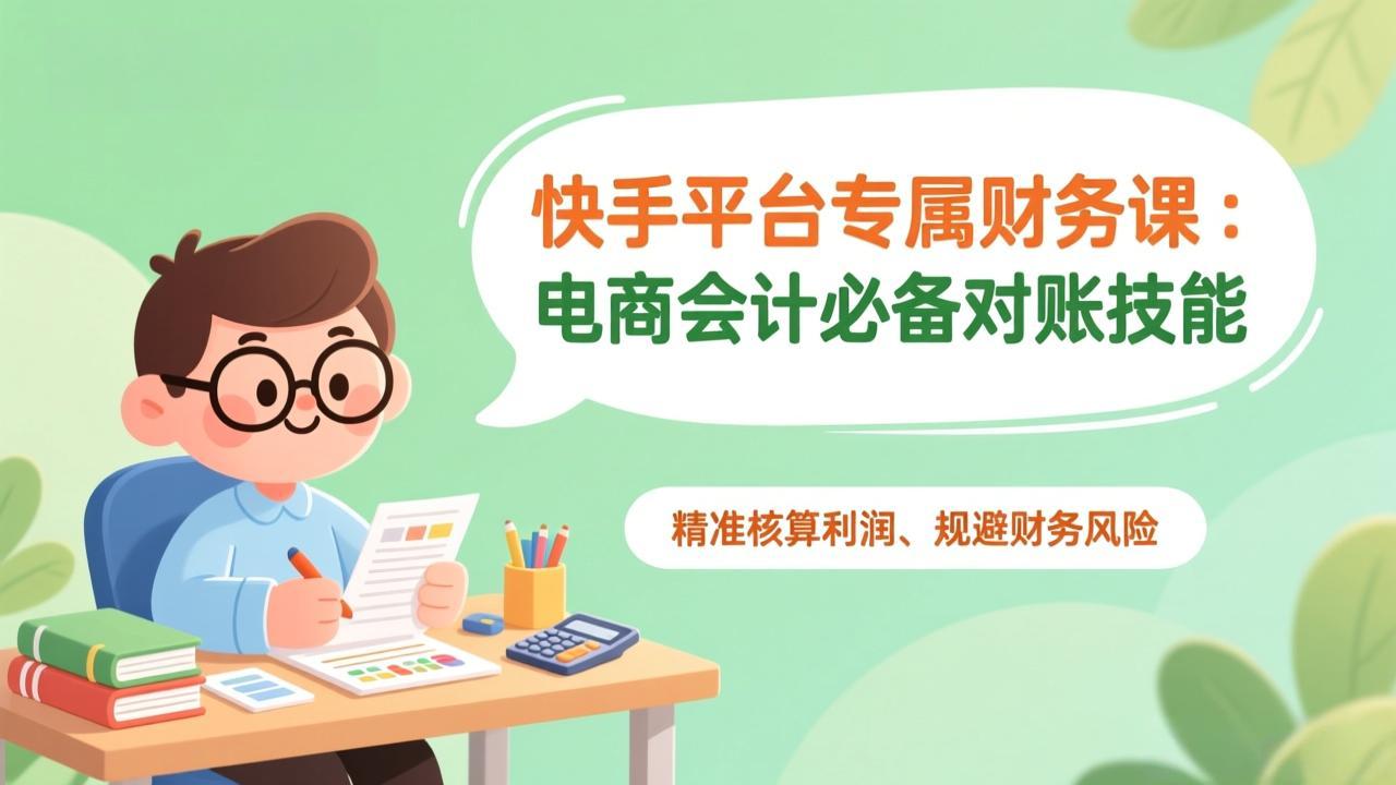 快手平台专属财务课：电商会计必备对账技能，精准核算利润、规避财务风险-皮皮网创