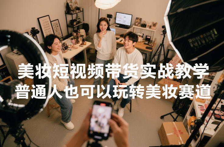 美妆短视频带货实战教学,普通人也可以玩转美妆赛道-皮皮网创