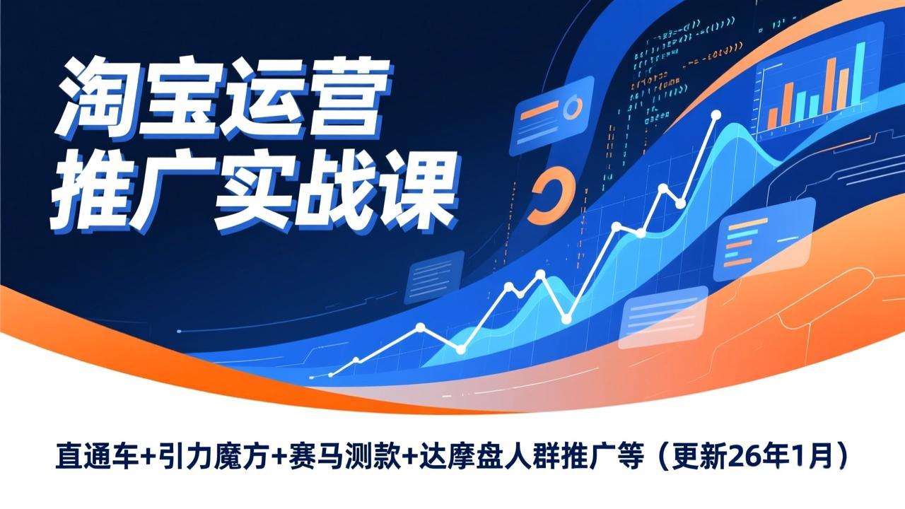 淘宝运营推广实战课，直通车+引力魔方+赛马测款+达摩盘人群推广等(更新26年1月-皮皮网创