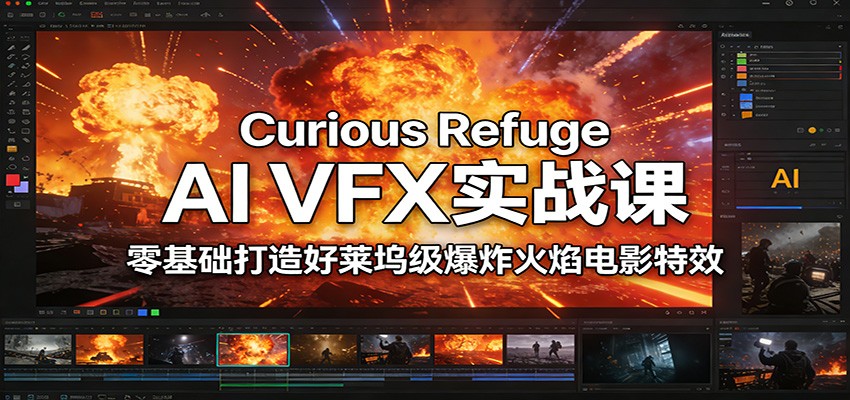 Curious Refuge AI VFX实战课，零基础打造好莱坞级爆炸火焰电影特效-皮皮网创