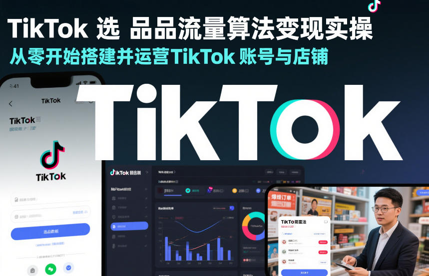 TikTok选品流量算法变现实操，从零开始搭建并运营TikTok账号与店铺-皮皮网创