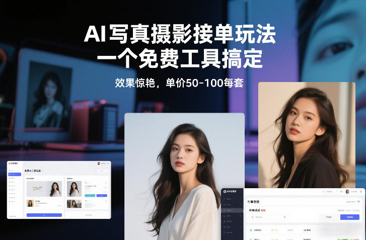 AI写真摄影接单玩法，一个免费工具搞定，效果惊艳，单价50-100每套-皮皮网创