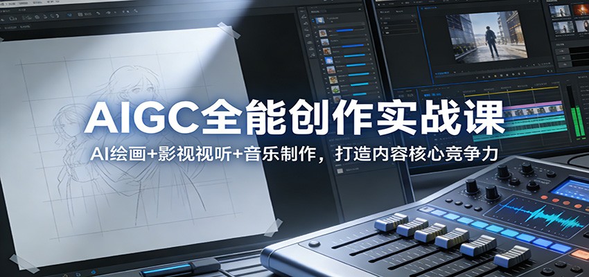 AIGC全能创作实战课：AI绘画+影视视听+音乐制作，打造内容核心竞争力-皮皮网创