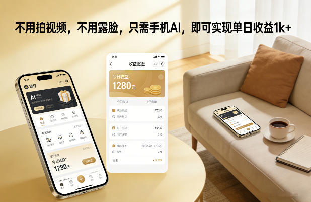 不用拍视频，不用露脸，只需手机AI，即可实现单日收益1k+【揭秘】-皮皮网创