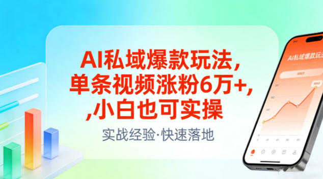 AI私域爆款玩法，单条视频涨粉6W+，小白也可实操-皮皮网创