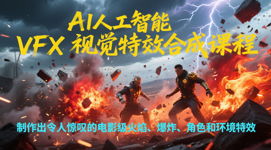 AI人工智能VFX视觉特效合成课程,制作出令人惊叹的电影级火焰、爆炸、角色和环境特效-皮皮网创