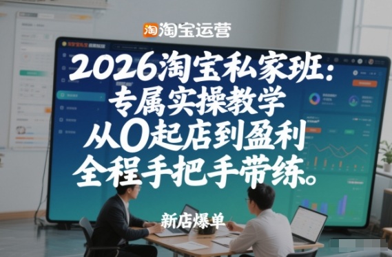 2026淘宝私家班：专属实操教学，从0起店到盈利，全程手把手带练-皮皮网创