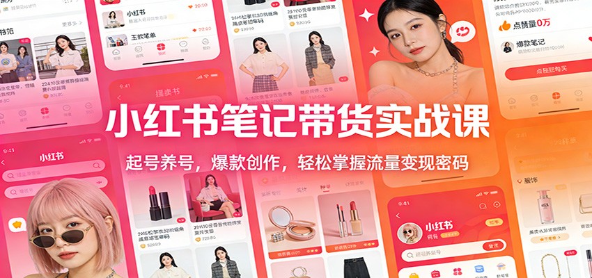 小红书笔记带货实战课:起号养号,爆款创作,轻松掌握流量变现密码-皮皮网创
