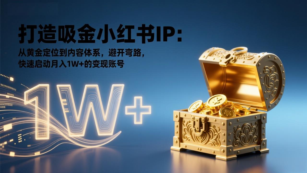 打造吸金小红书IP:从黄金定位到内容体系,避开弯路,快速启动月入1W+的变现账号-皮皮网创