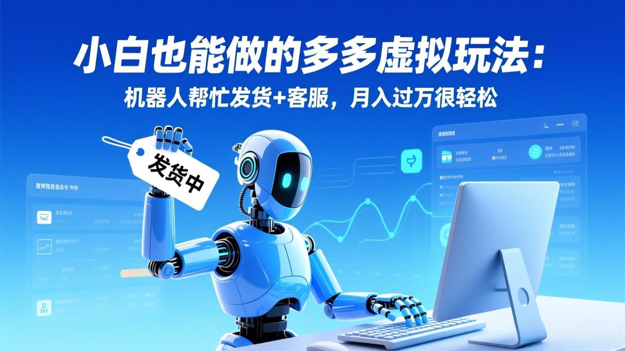 小白也能做的多多虚拟玩法:机器人帮忙发货+客服,月入过万很轻松-皮皮网创